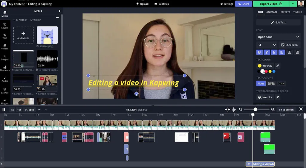 Kapwing para Ferramentas Online para Remover Ruído