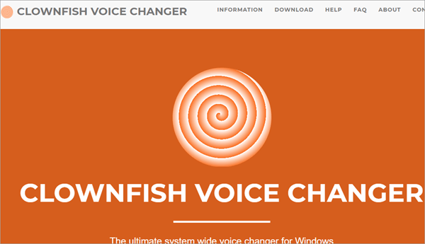 Peixe-palhaço para Software de Mudança de Voz