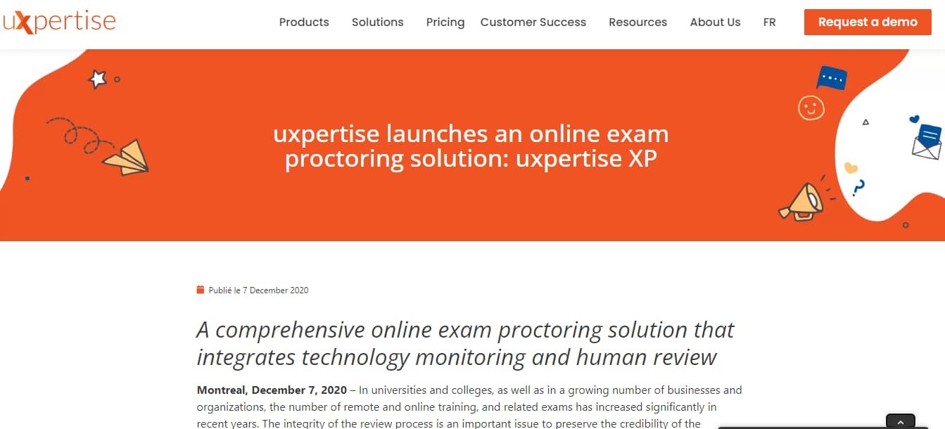 Uxpertise XP: Soluzioni di proctoring automatico per esami online