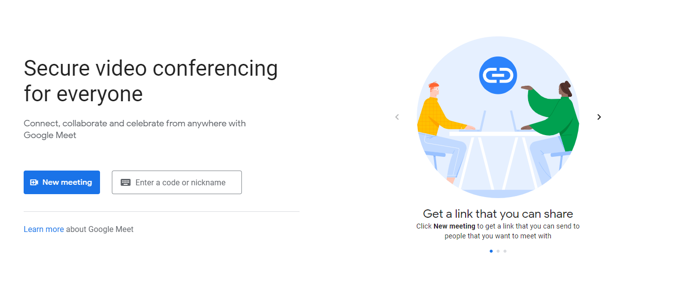 Google Meet - 10 mejores softwares de videoconferencia
