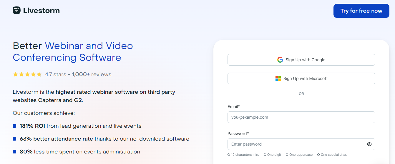 Livestorm - 10 mejores softwares de videoconferencia 